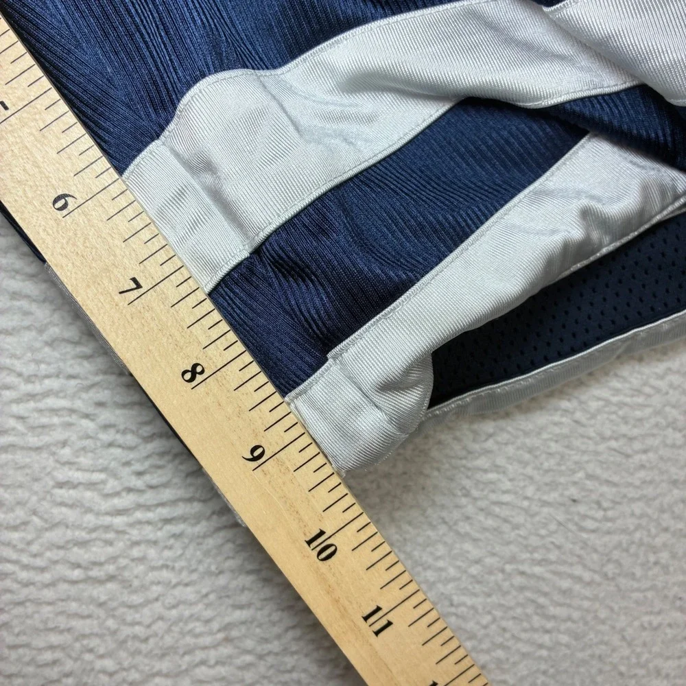 Y2K Nike Baggy Basketball Shorts Men XL Blue White Reversible Silky Drawstring